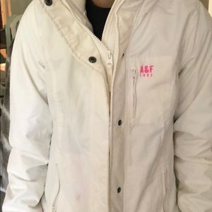 A&F size xs white puffer jacket